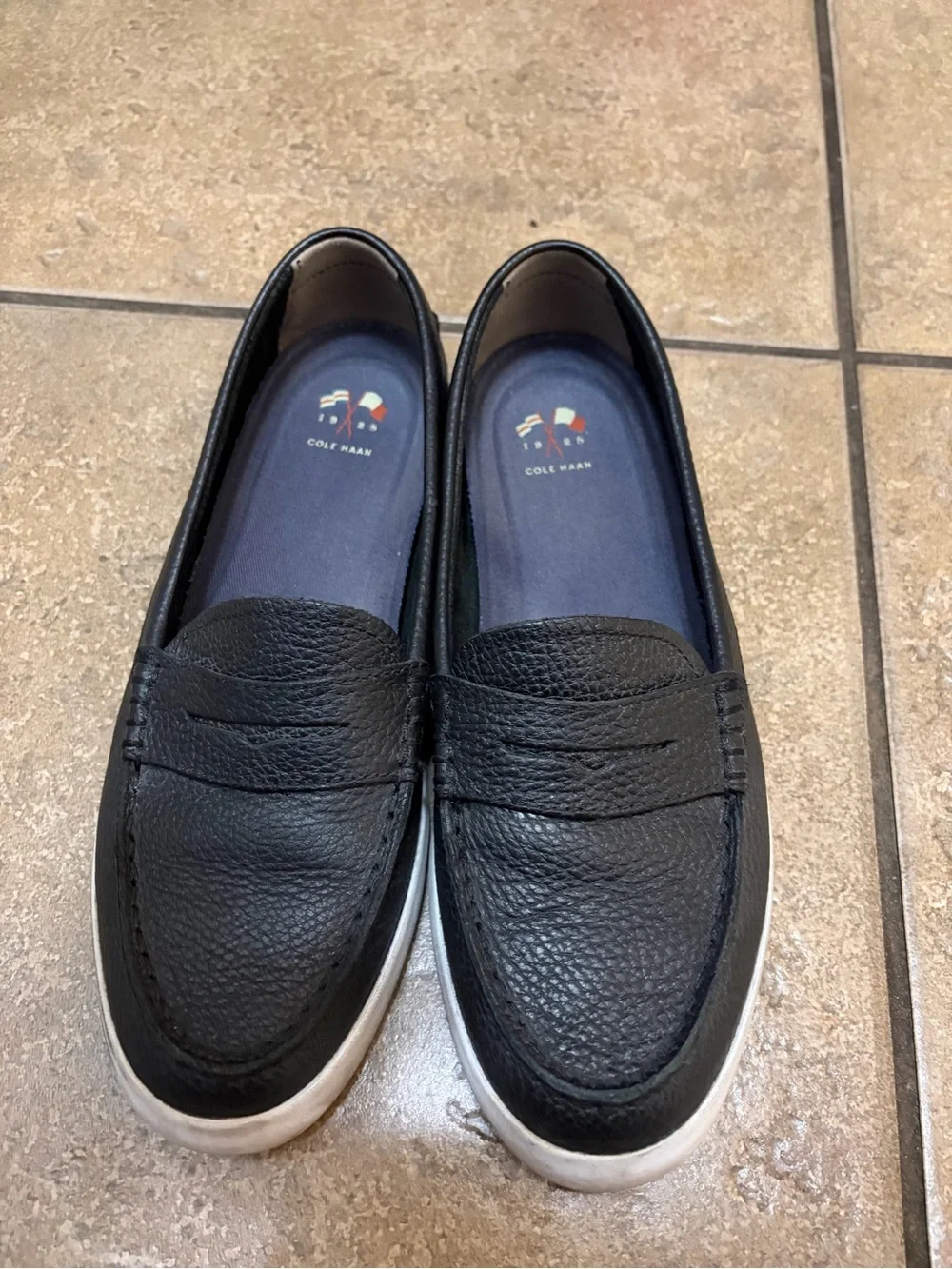 Cole Haan Black Leather Slip-On Loafers